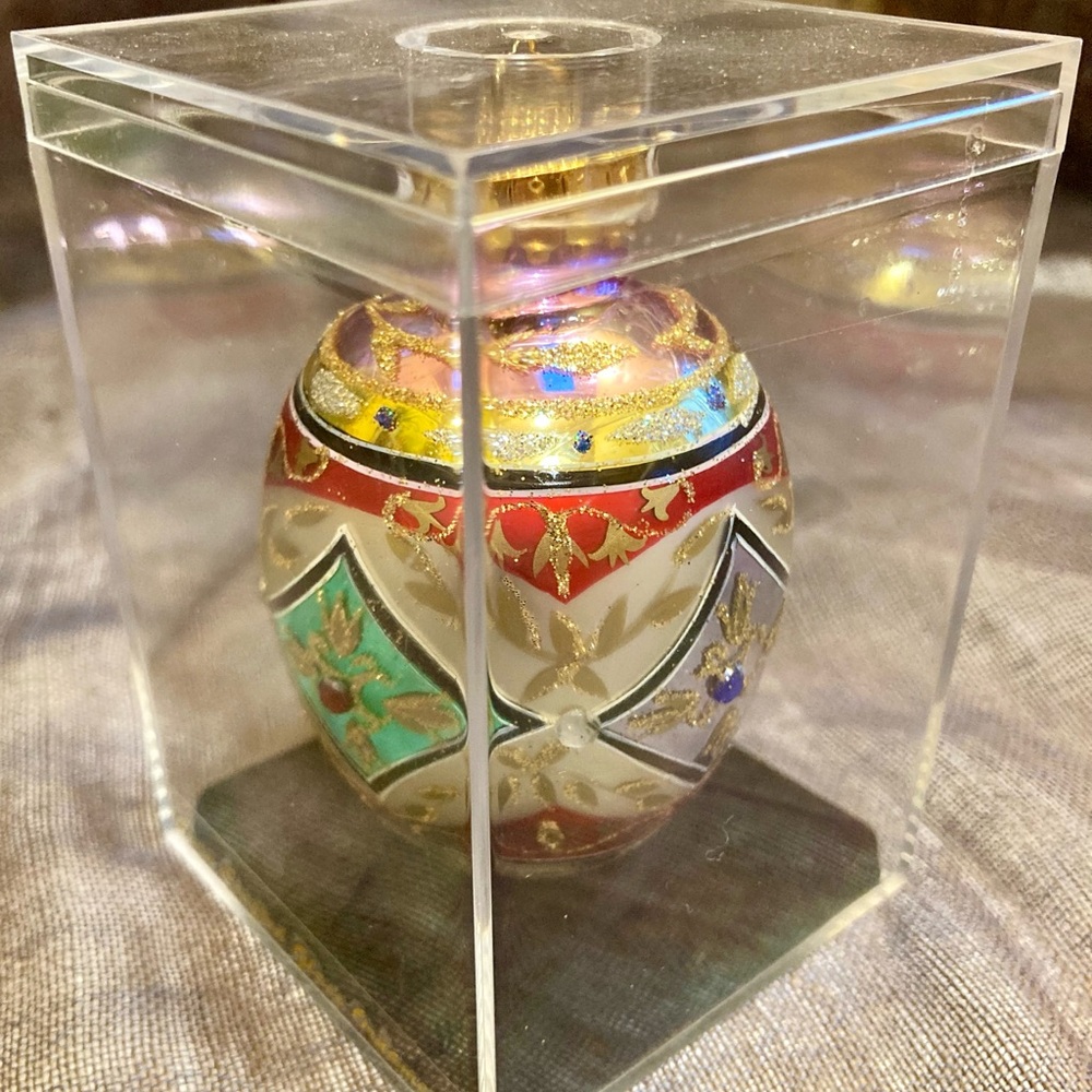Vintage Hand-Crafted Faberge Egg Ornament, new in original box